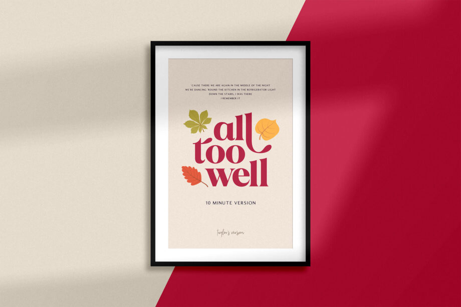 Taylor Swift All Too Well Lyrics Poster