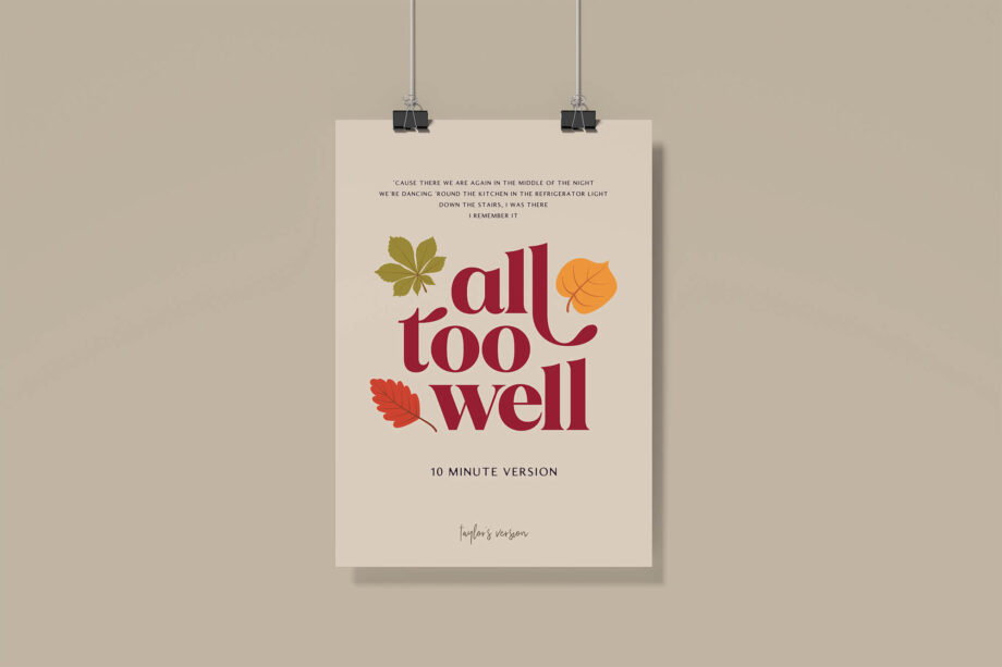 Taylor Swift All Too Well Lyrics Poster