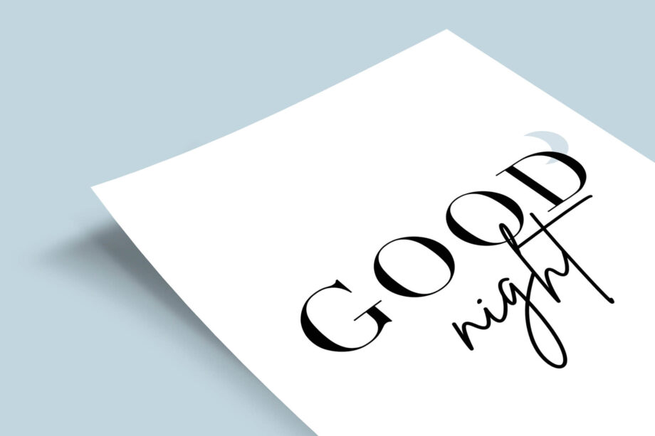 Good Night Typography Poster